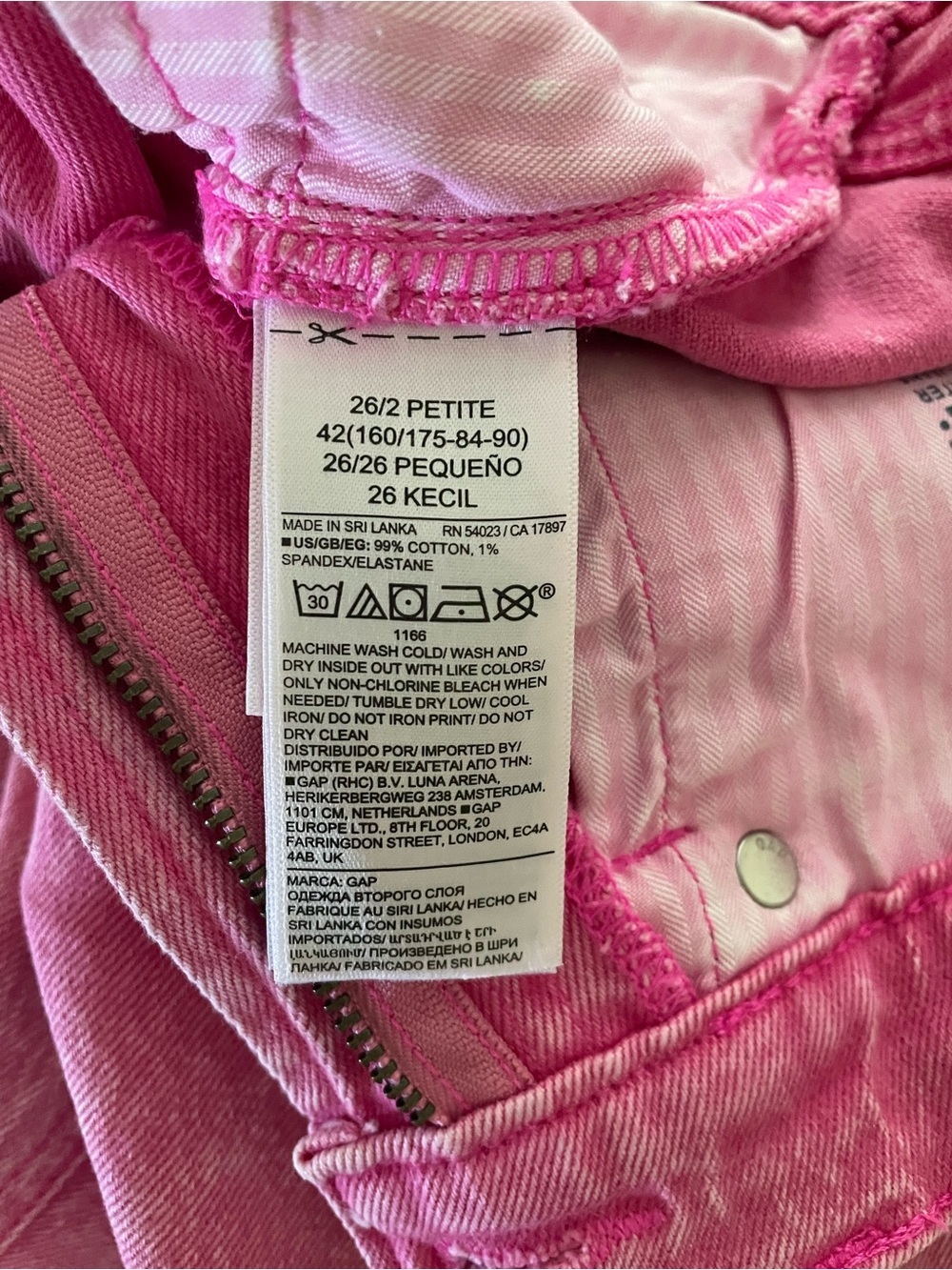 Gap Cheeky Pink High-Rise Straight Jeans, acid wash pink, 26P - Picture 6 of 6
